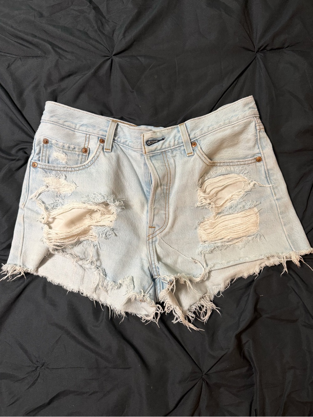 Levi’s 501 Distressed Denim Shorts - Women's Casual Summer Cutoffs - Size 29